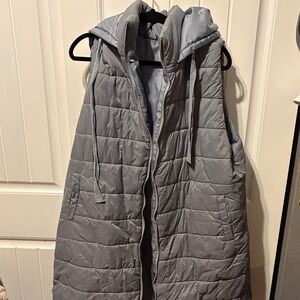 Women's Gray Quilted Vest